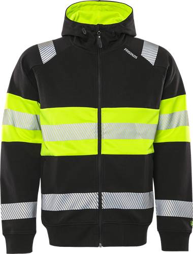 Fristads High Vis Kapuzensweatshirt Kl. 1 7532 GKC - Warnschutz-Gelb/Schwarz/L 301032-196-L