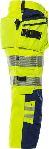 Fristads High Vis Stretch-3/4-Hose Kl. 2 2666 GSTP - Warnschutz-Gelb/Marine/M2M 301056-171-M2M