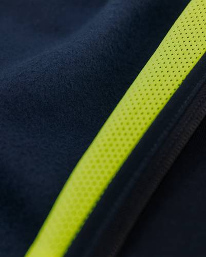 Fristads Sweatshirt-Jacke mit Kapuze 7550 GSM - Dunkel Marineblau/Warnschutz-Gelb/2XL 301424-557-2XL