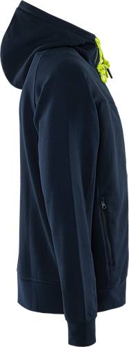 Fristads Sweatshirt-Jacke mit Kapuze 7550 GSM - Dunkel Marineblau/Warnschutz-Gelb/2XL 301424-557-2XL