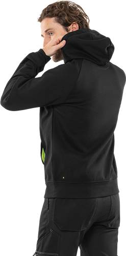 Fristads Sweatshirt mit Kapuze 7551 GSM - Dunkel Marineblau/Warnschutz-Gelb/S 301425-557-S