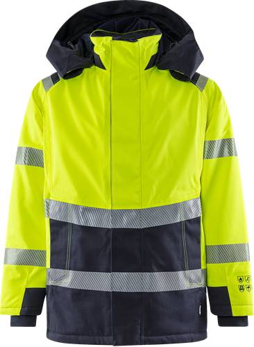 Fristads Flamestat High Vis Airtech® Winterparka Kl.3 4086 ATHR - Warnschutz-Gelb/Marine/M 301497-171-M
