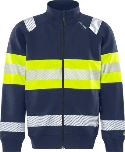 Fristads High Vis Sweatjacke Kl 1 7531 GKC - Warnschutz-Gelb/Marine/XS 301562-171-XS
