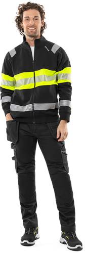 Fristads High Vis Sweatjacke Kl 1 7531 GKC - Warnschutz-Gelb/Schwarz/L 301562-196-L