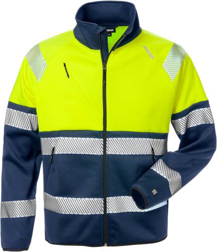 Fristads High Vis Sweatjacke, Kl. 1 4517 SSL - Warnschutz-Gelb/Marine/L 129509-171-L
