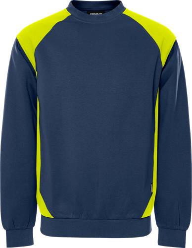 Fristads Sweatshirt 7148 GSM - Marine/Gelb/4XL 300510-556-4XL