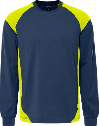 Fristads Langarm-T-Shirt 7071 GTM - Marine/Gelb/L 301171-556-L