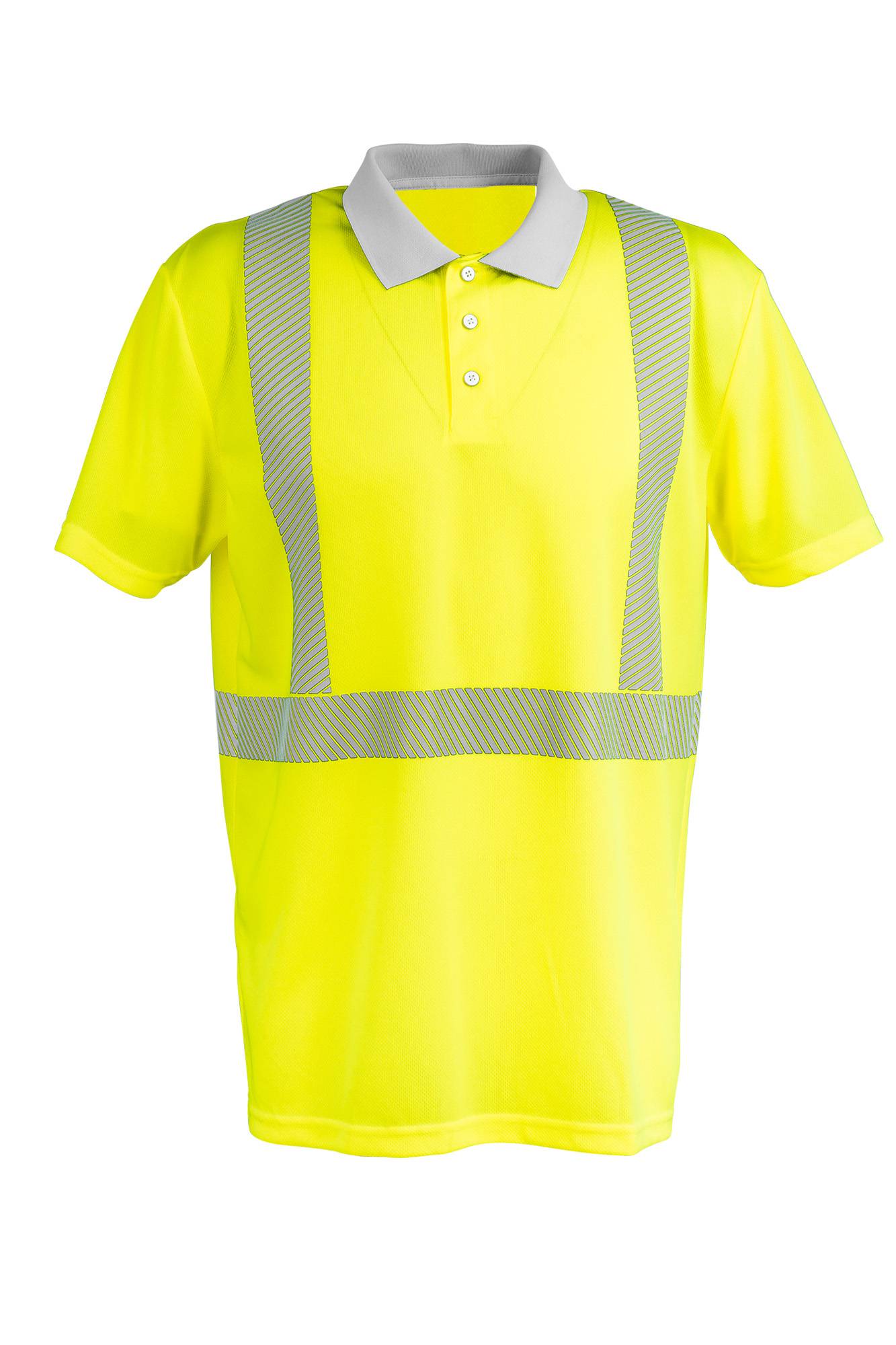 Planam Norit Warnschutz Poloshirt kurzarm gelb/zink S 5891044