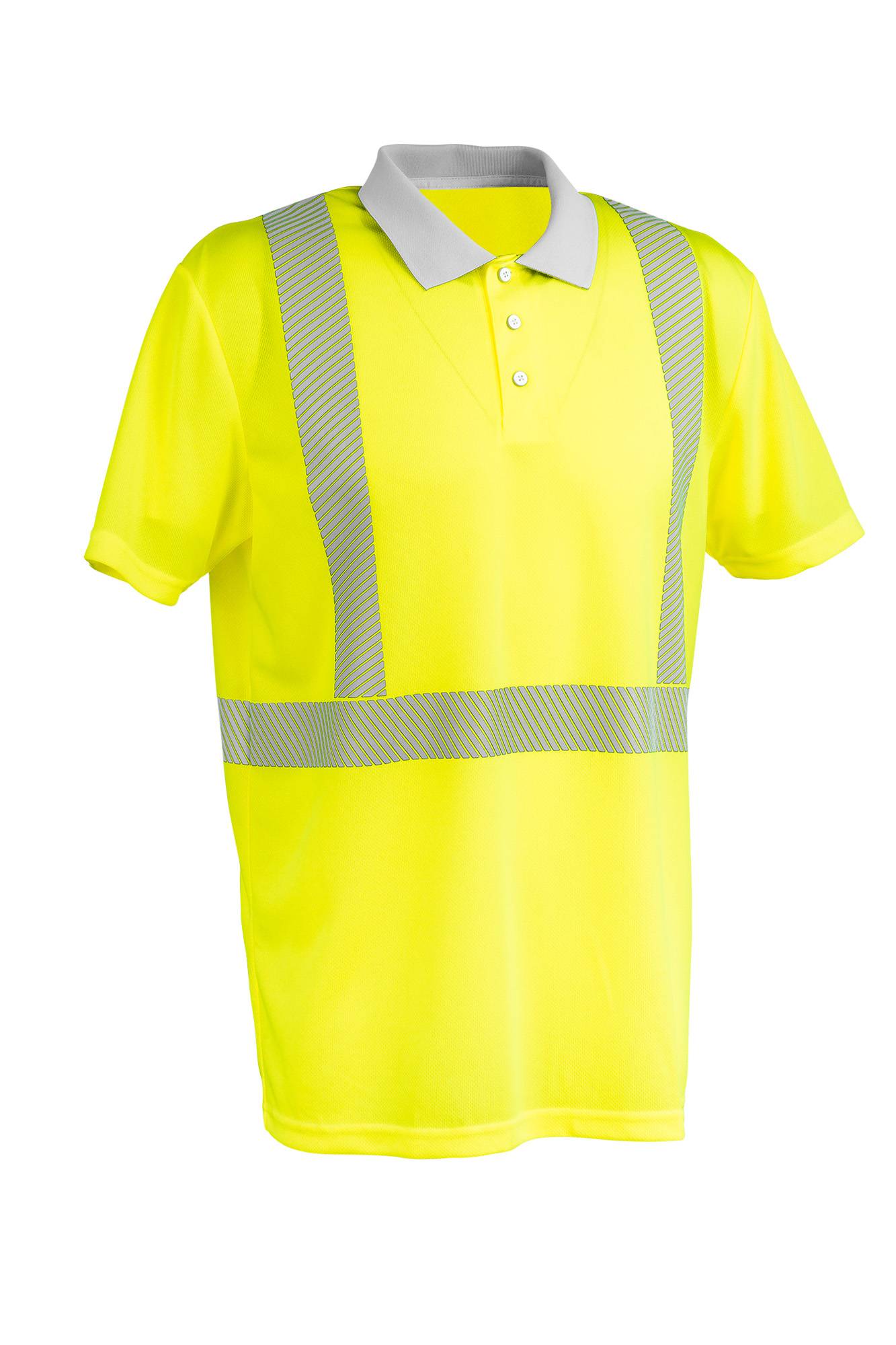 Planam Norit Warnschutz Poloshirt kurzarm gelb/zink XS 5891040