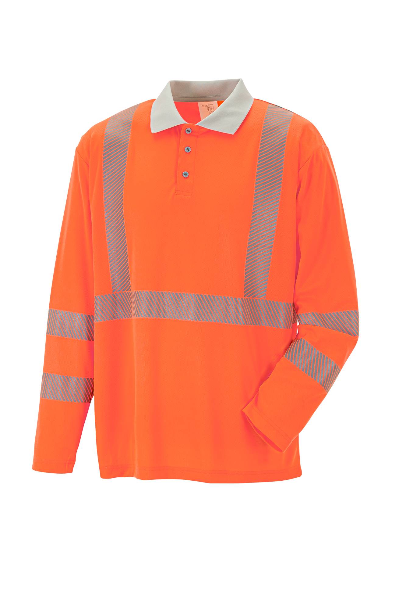 Planam Norit Warnschutz Poloshirt langarm orange/zink XXL 5895060