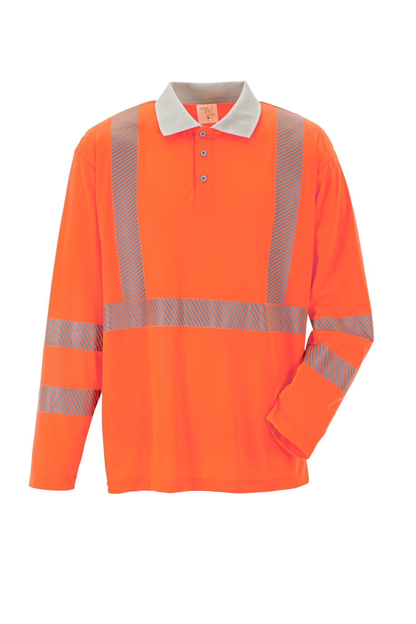 Planam Norit Warnschutz Poloshirt langarm orange/zink XXL 5895060