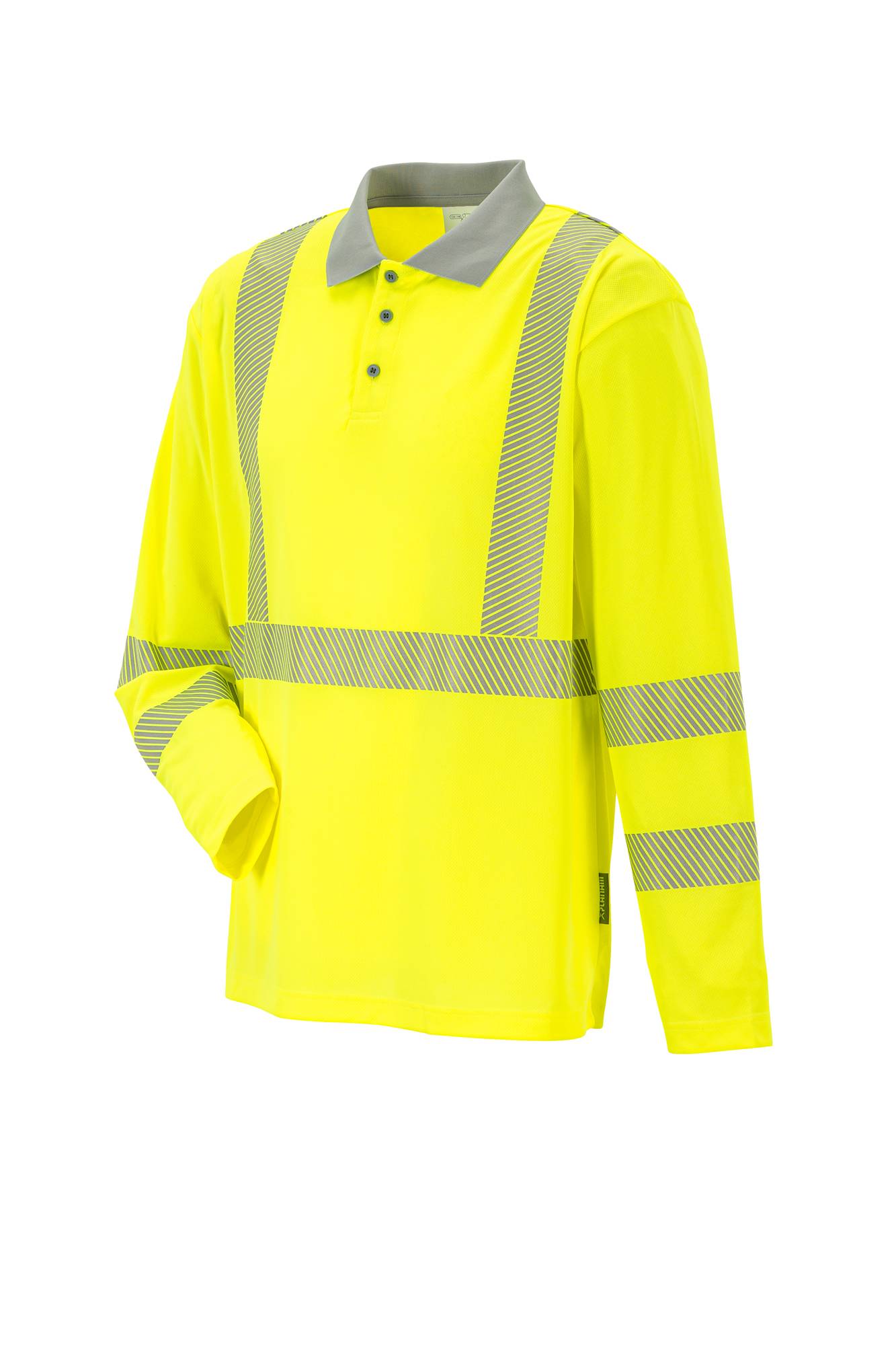 Planam Norit Warnschutz Poloshirt langarm gelb/zink L 5896052