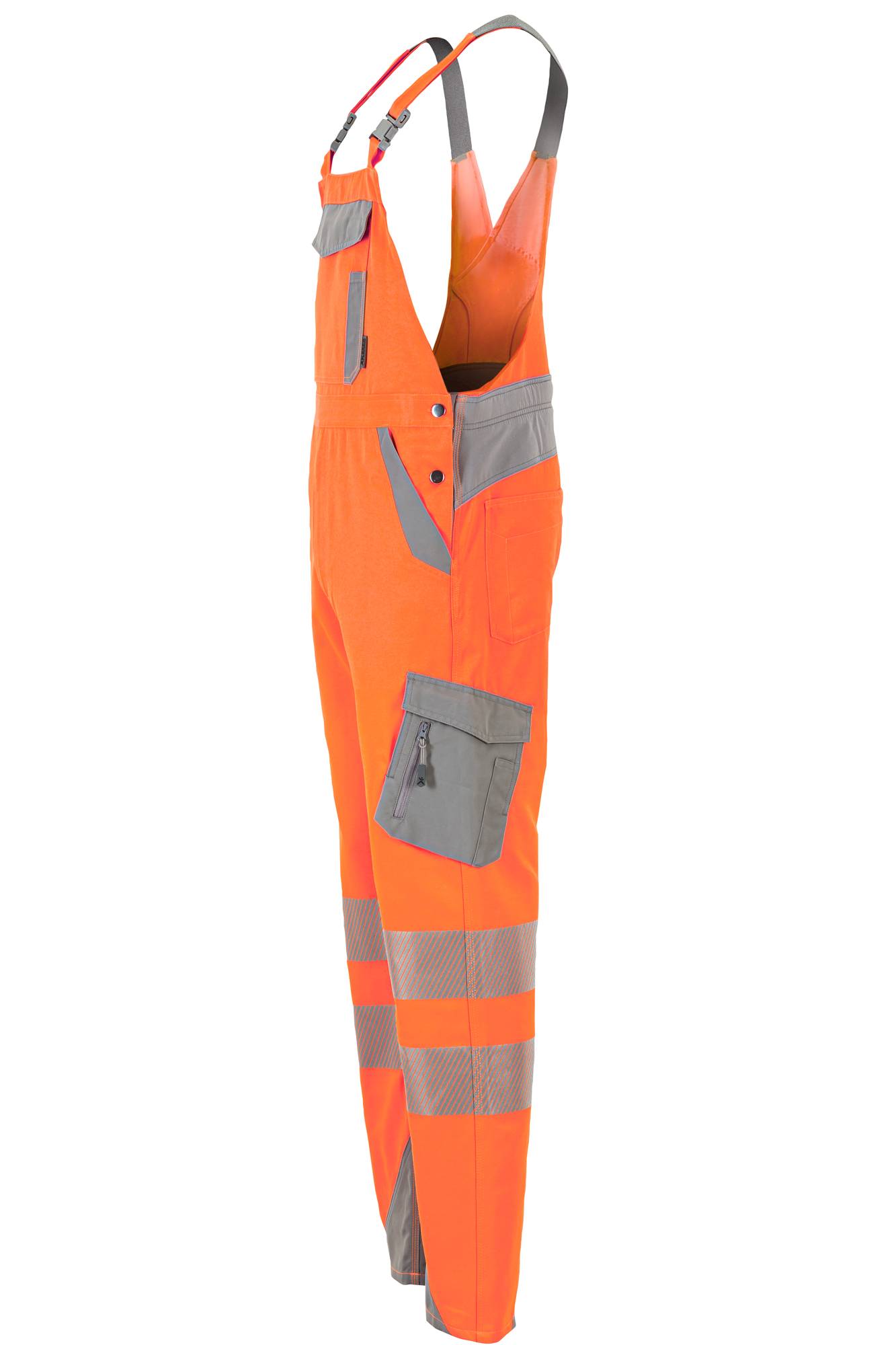 Planam Norit Warnschutz Herren Latzhose orange/zink 42 5930042
