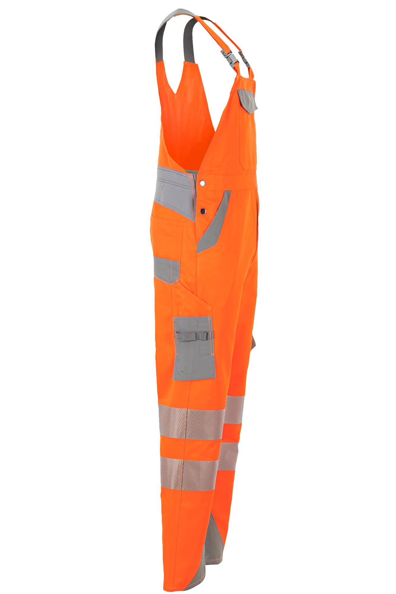 Planam Norit Warnschutz Herren Latzhose orange/zink 42 5930042
