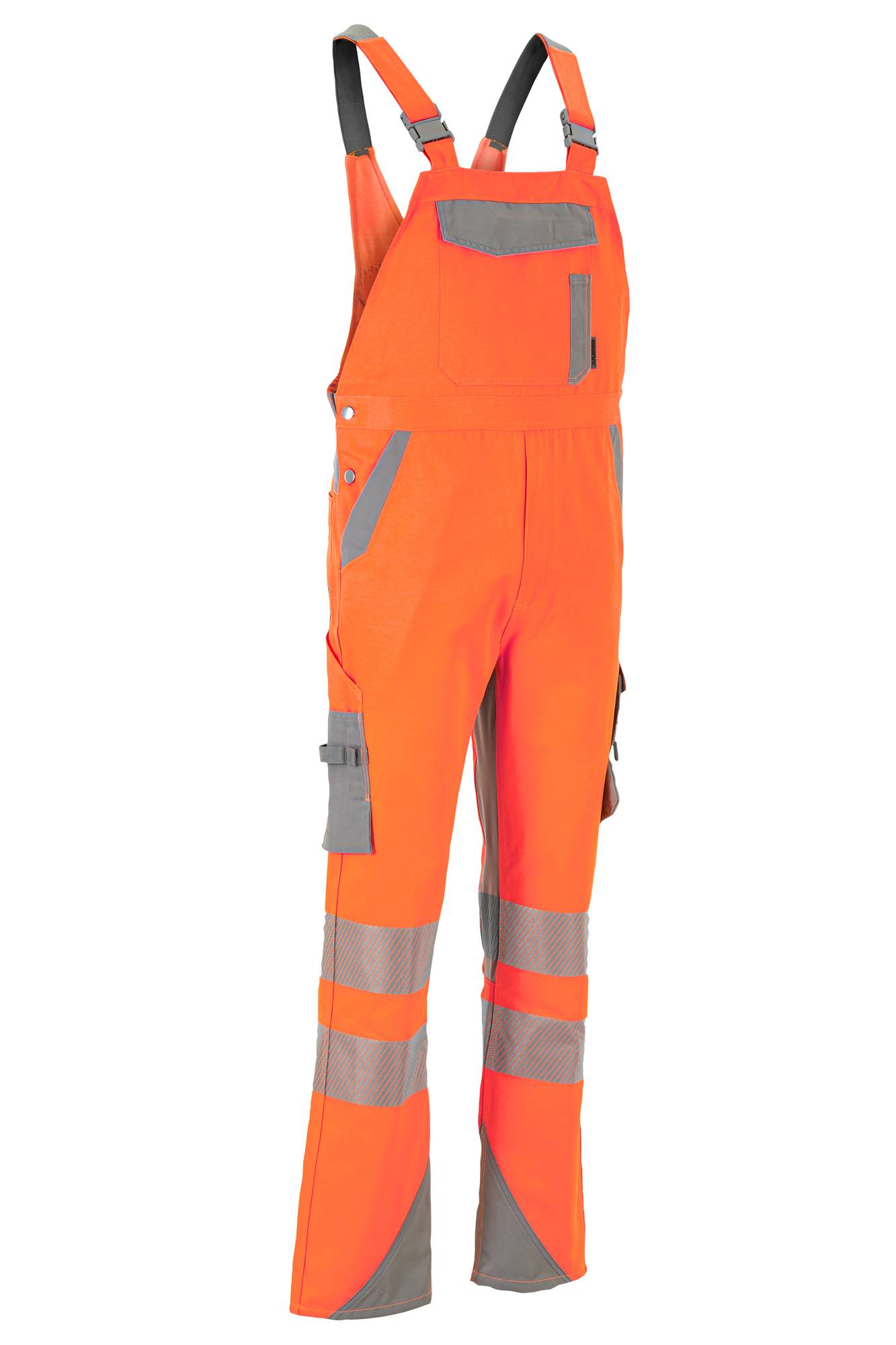 Planam Norit Warnschutz Herren Latzhose orange/zink 110 5930110