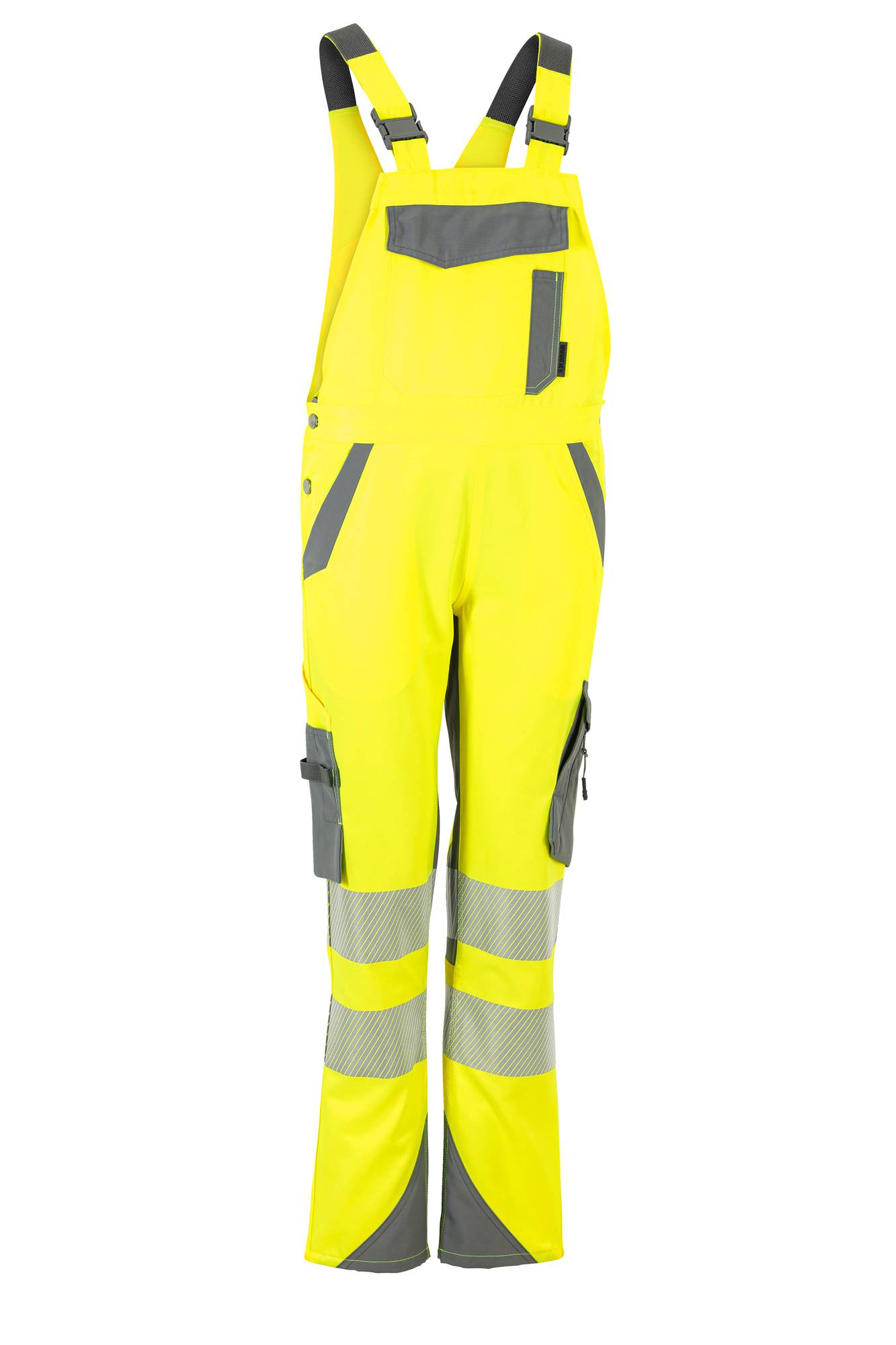 Planam Norit Warnschutz Damen Latzhose gelb/zink 40 5936040