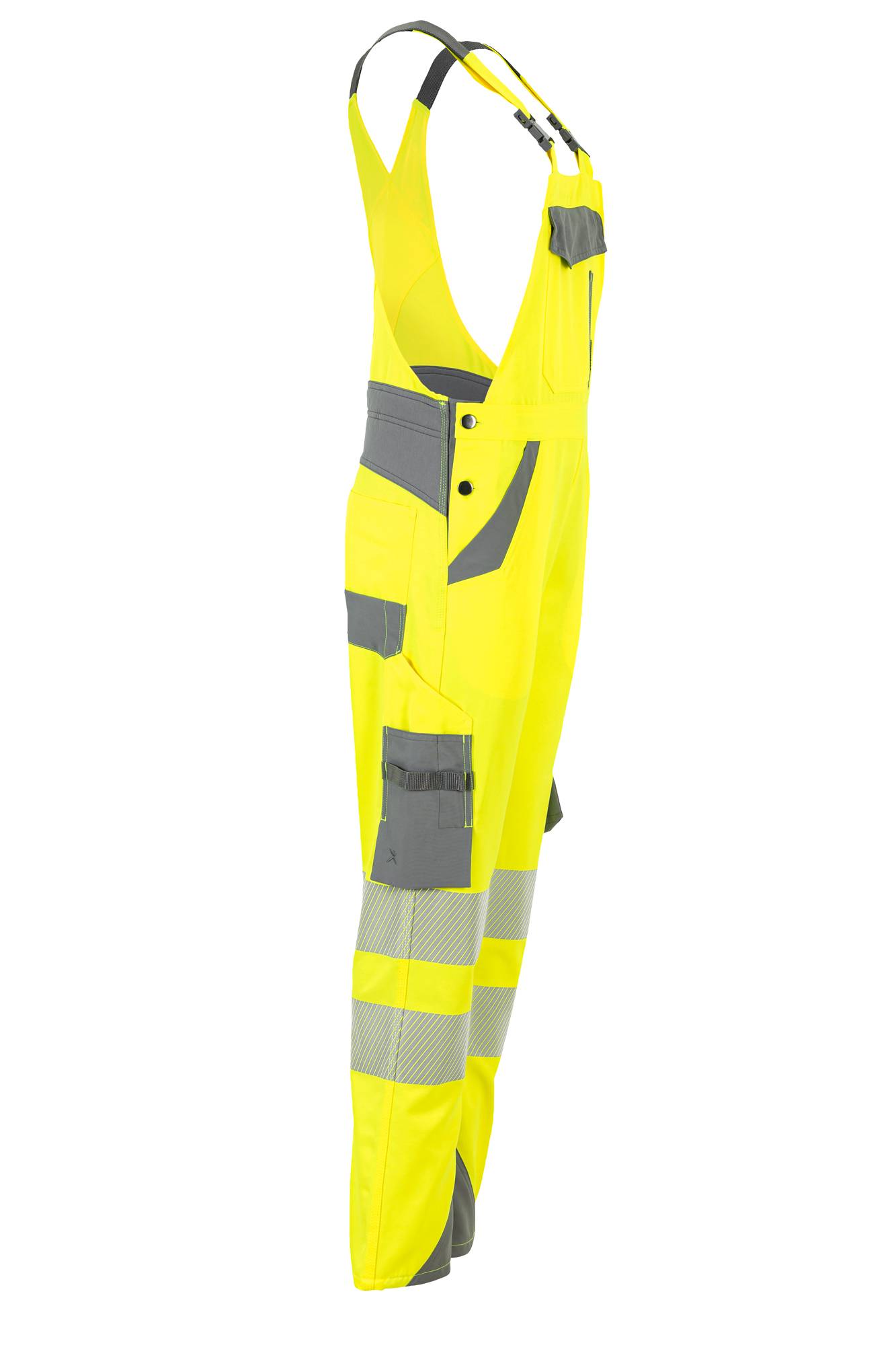 Planam Norit Warnschutz Damen Latzhose gelb/zink 40 5936040