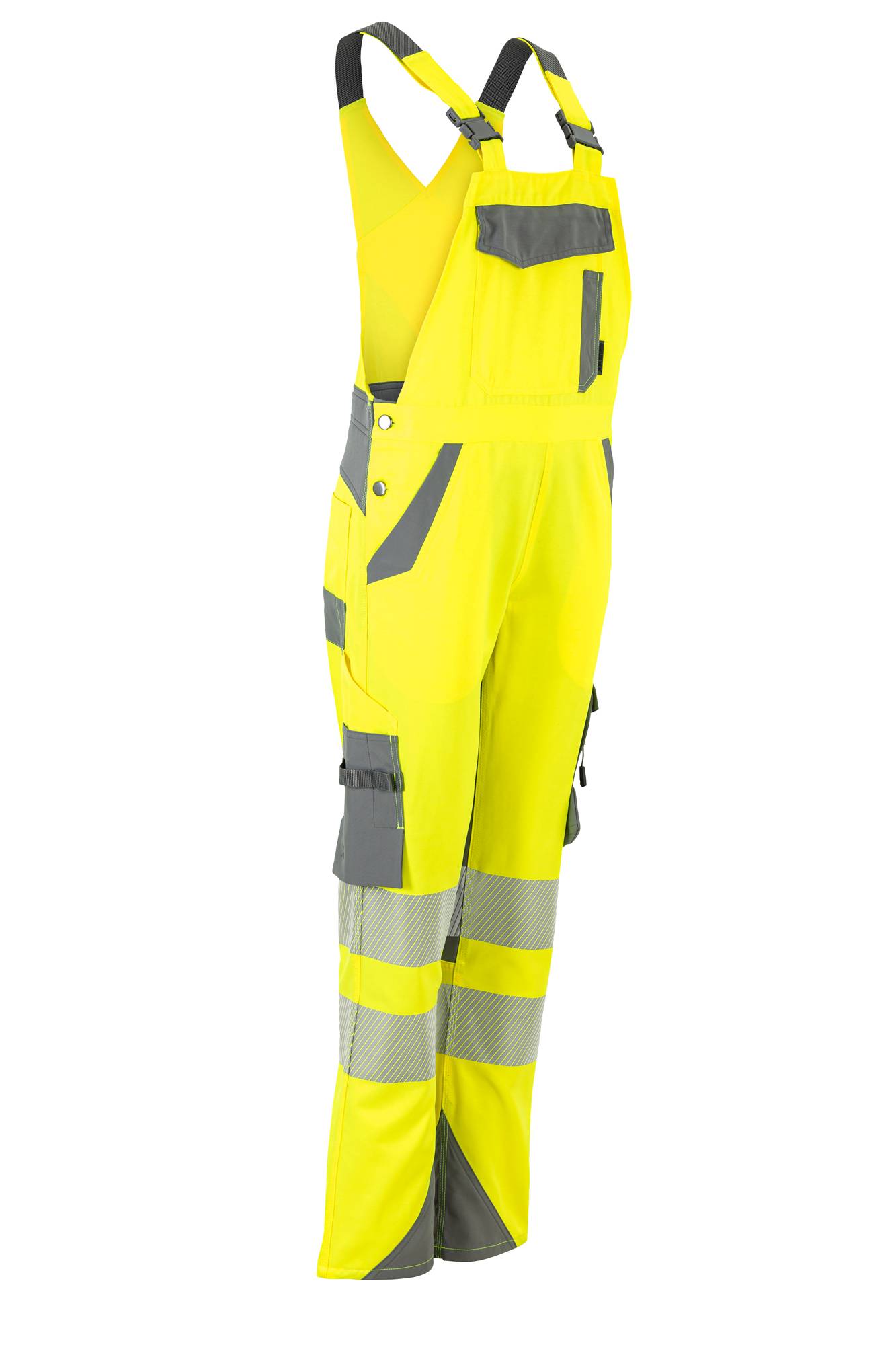 Planam Norit Warnschutz Damen Latzhose gelb/zink 40 5936040