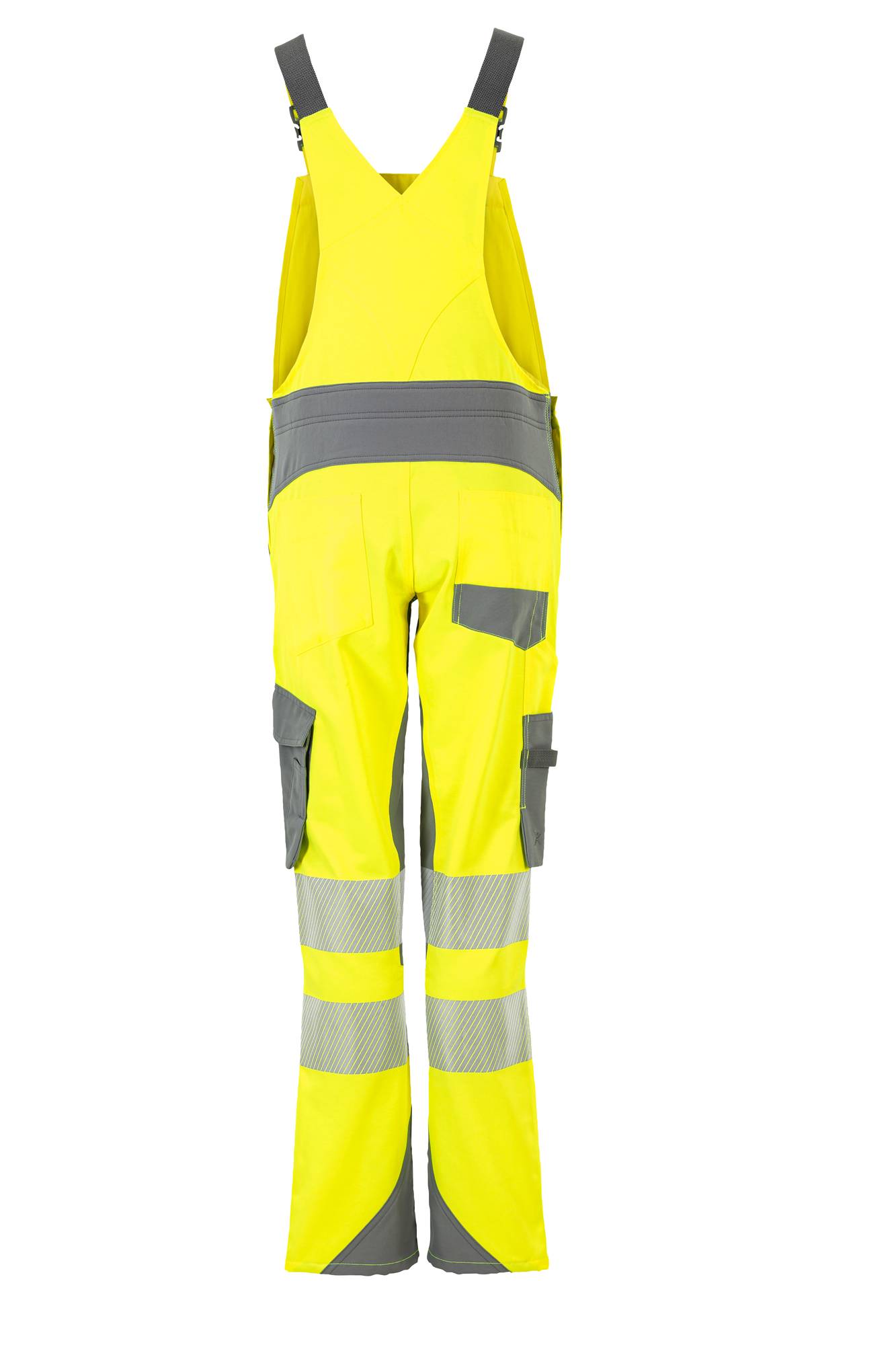 Planam Norit Warnschutz Damen Latzhose gelb/zink 40 5936040