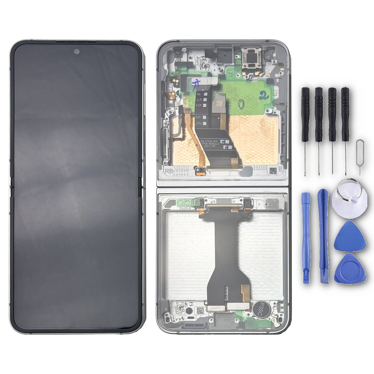 Für Samsung Galaxy Z Flip7 FE GH82-37734B LCD Display mit Rahmen Ersatzteil Weiß