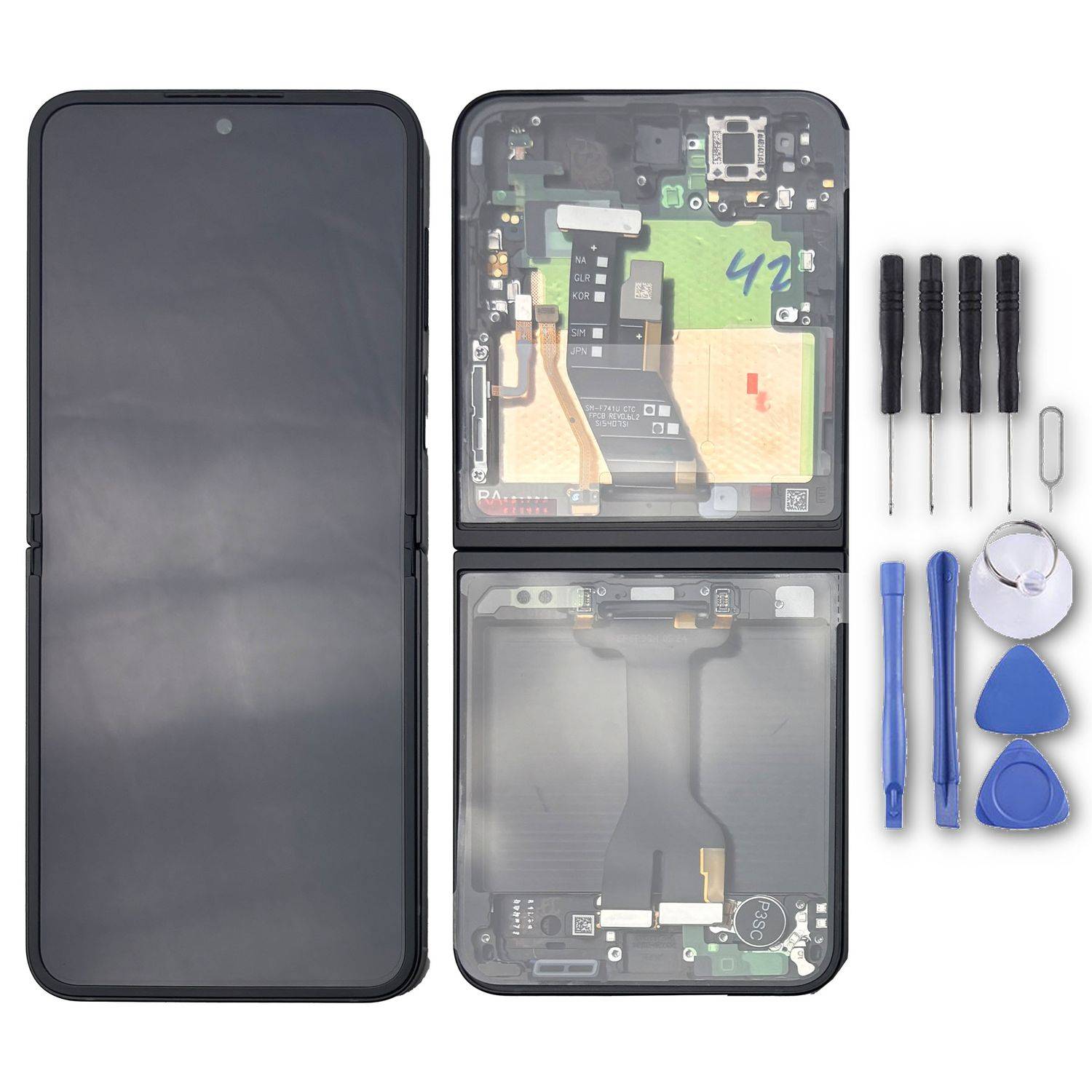 Für Samsung Galaxy Z Flip7 FE GH82-37734A LCD Display mit Rahmen Ersatz Schwarz