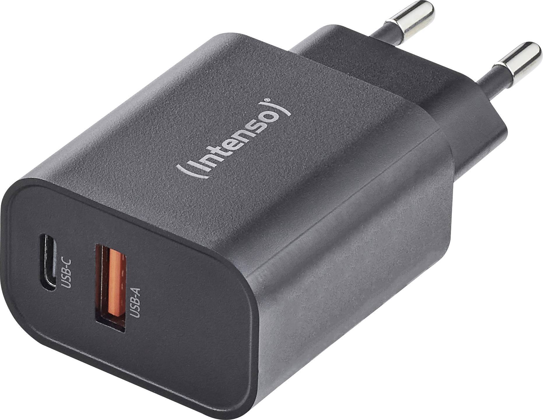 Intenso Power Adapter 1x USB-A/1x USB-C 30W Black Multimedia-Technik Ladegerät