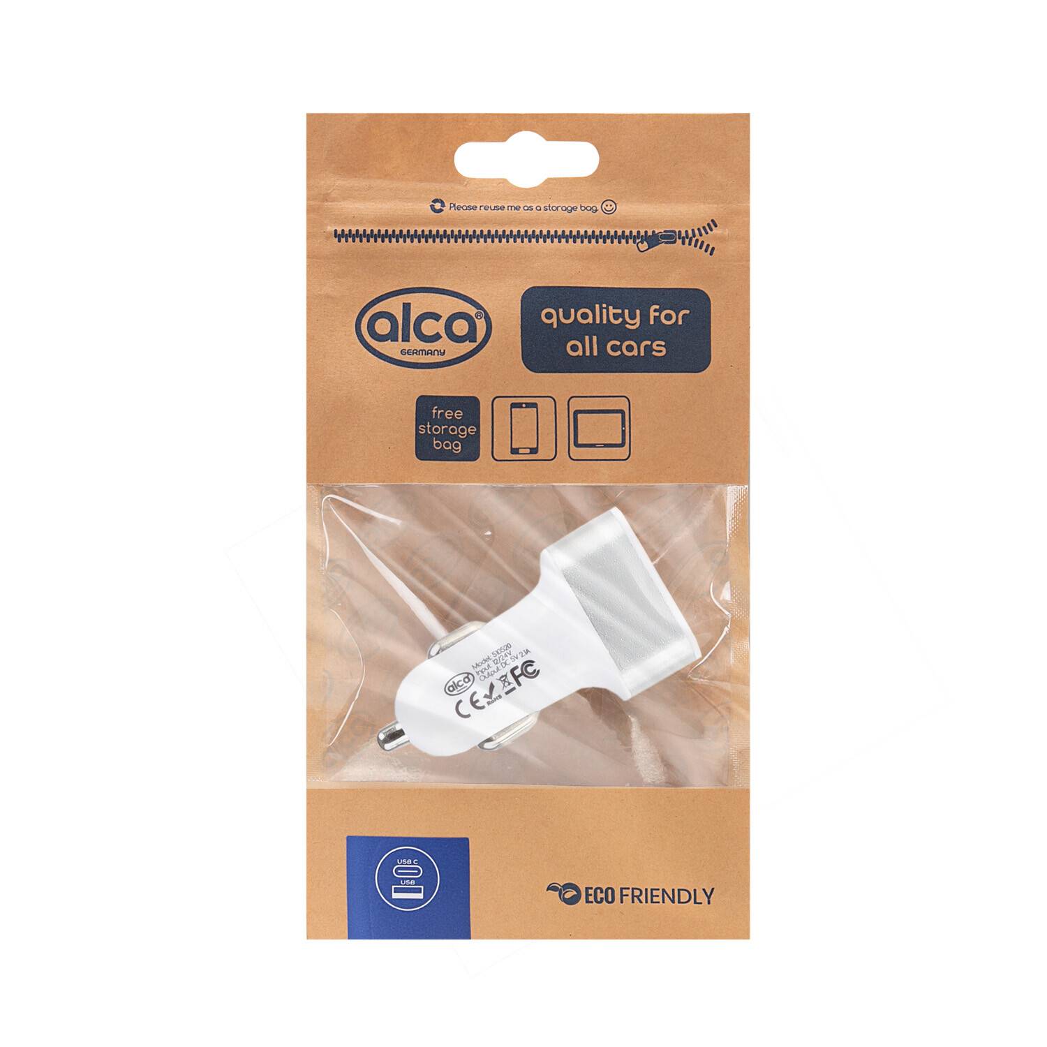alca® USB Auto Ladegerät I 3-fach USB Adapter für Zigarettenanzünder, 12–24V Eingang, 5V Ausgang, max. 2.1A, für