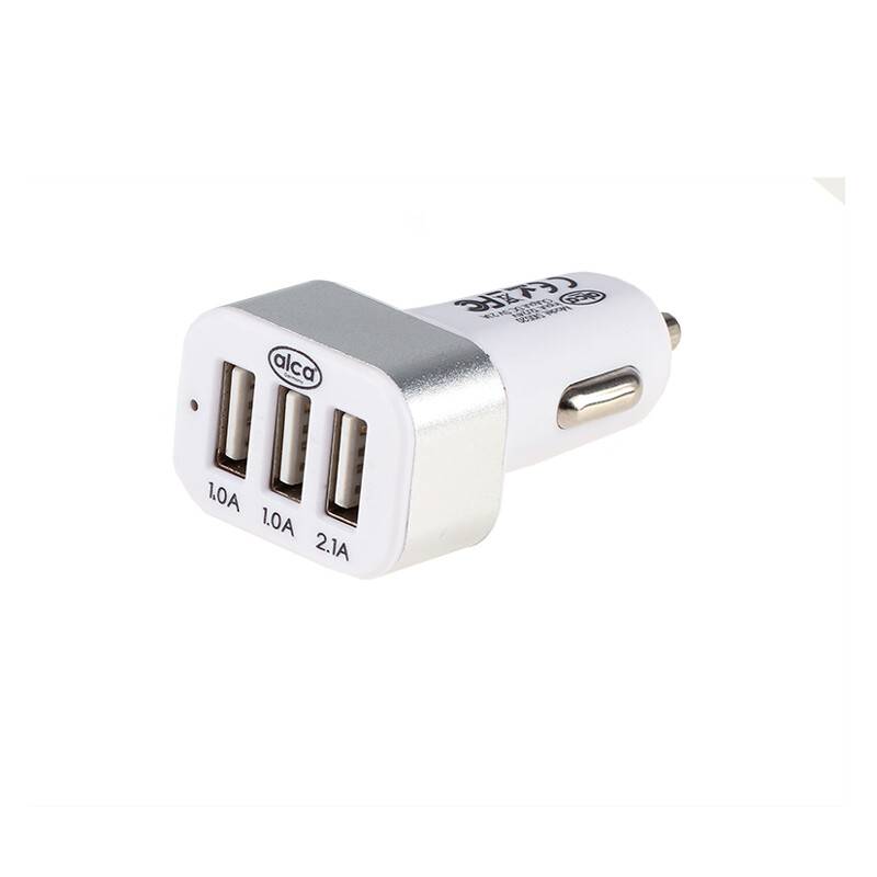 alca® USB Auto Ladegerät I 3-fach USB Adapter für Zigarettenanzünder, 12–24V Eingang, 5V Ausgang, max. 2.1A, für