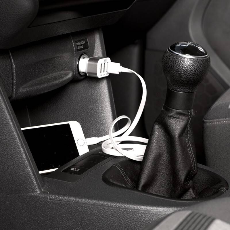 alca® USB Auto Ladegerät I 3-fach USB Adapter für Zigarettenanzünder, 12–24V Eingang, 5V Ausgang, max. 2.1A, für