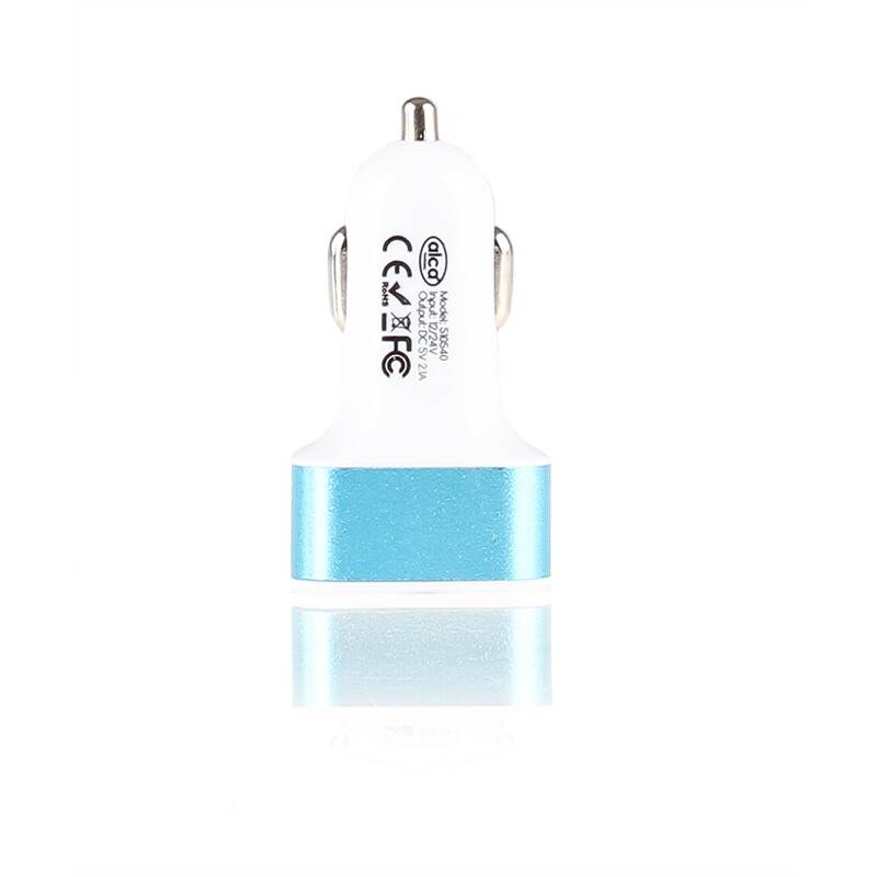 alca® Auto Stecker USB Ladegerät weiß/blau