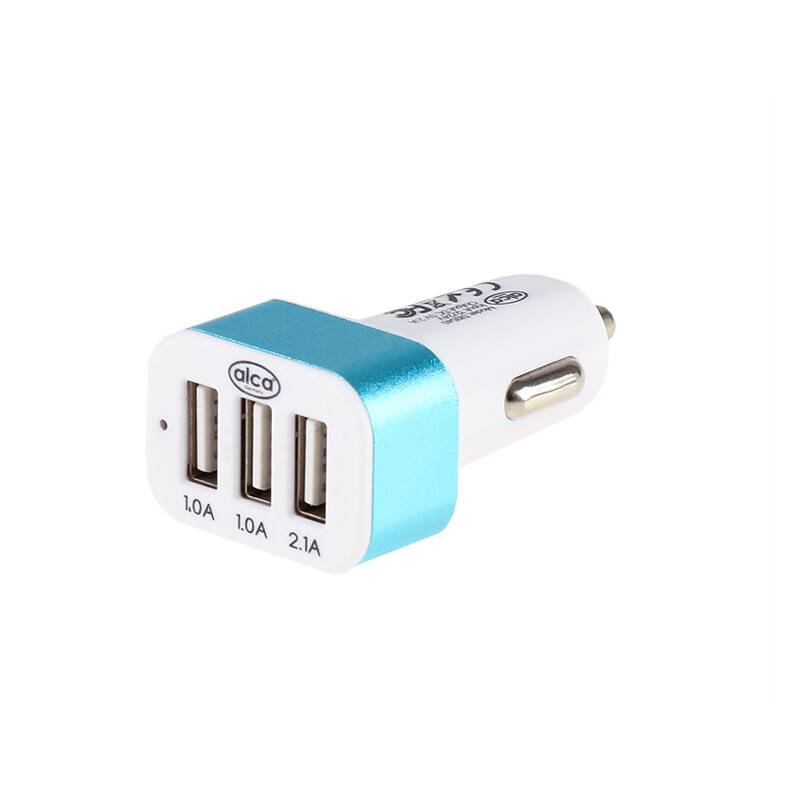 alca® Auto Stecker USB Ladegerät weiß/blau