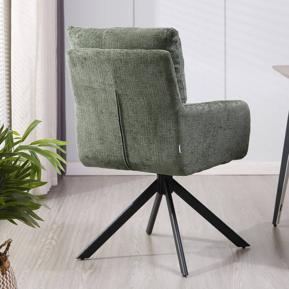 ESSZIMMERSTUHL ALUNA - Farbe: Chenille Grün, Menge: 9