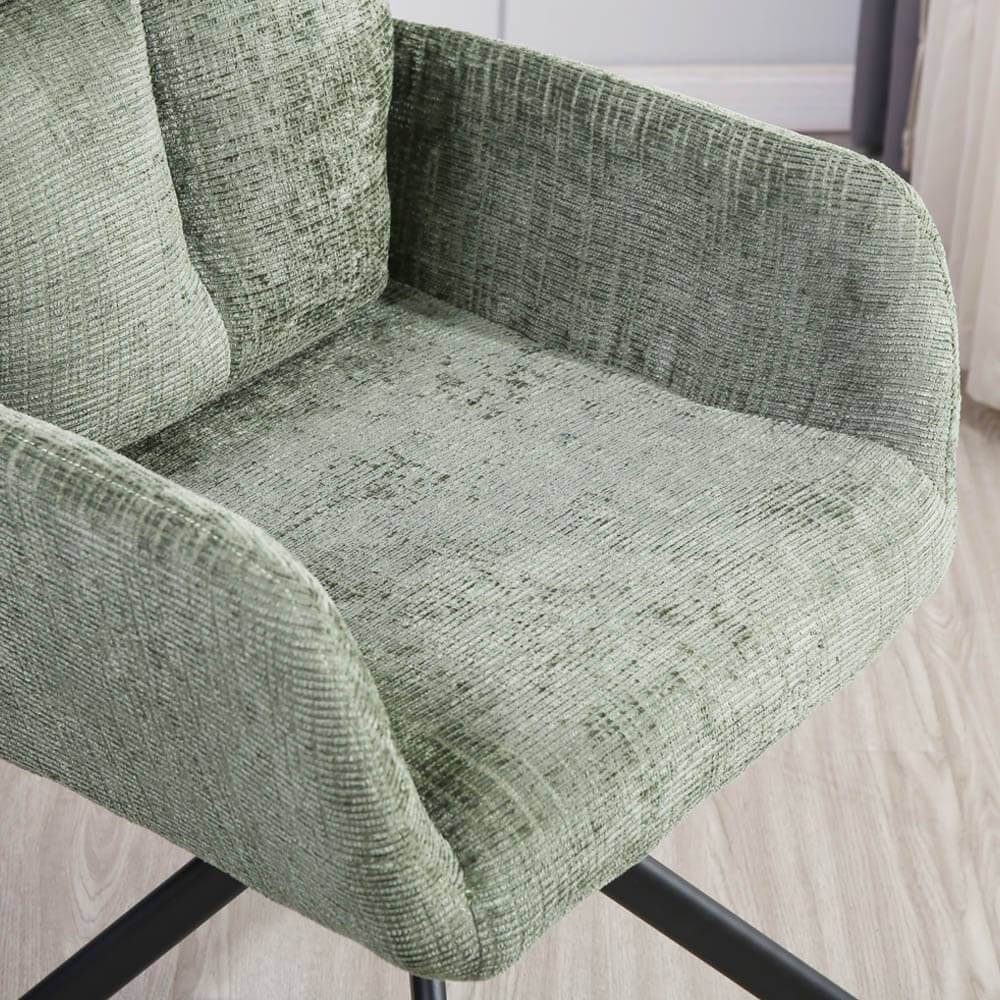 ESSZIMMERSTUHL ALUNA - Farbe: Chenille Grün, Menge: 9