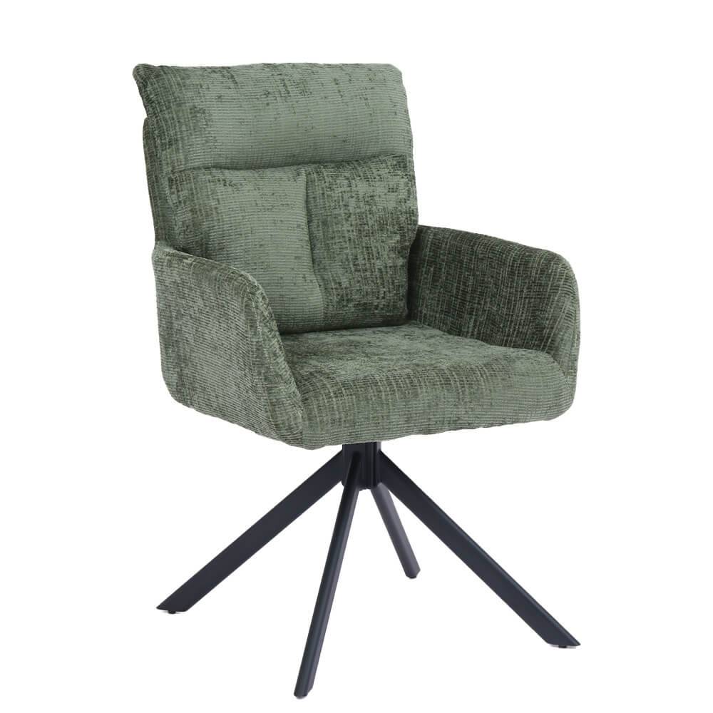 ESSZIMMERSTUHL ALUNA - Farbe: Chenille Grün, Menge: 1