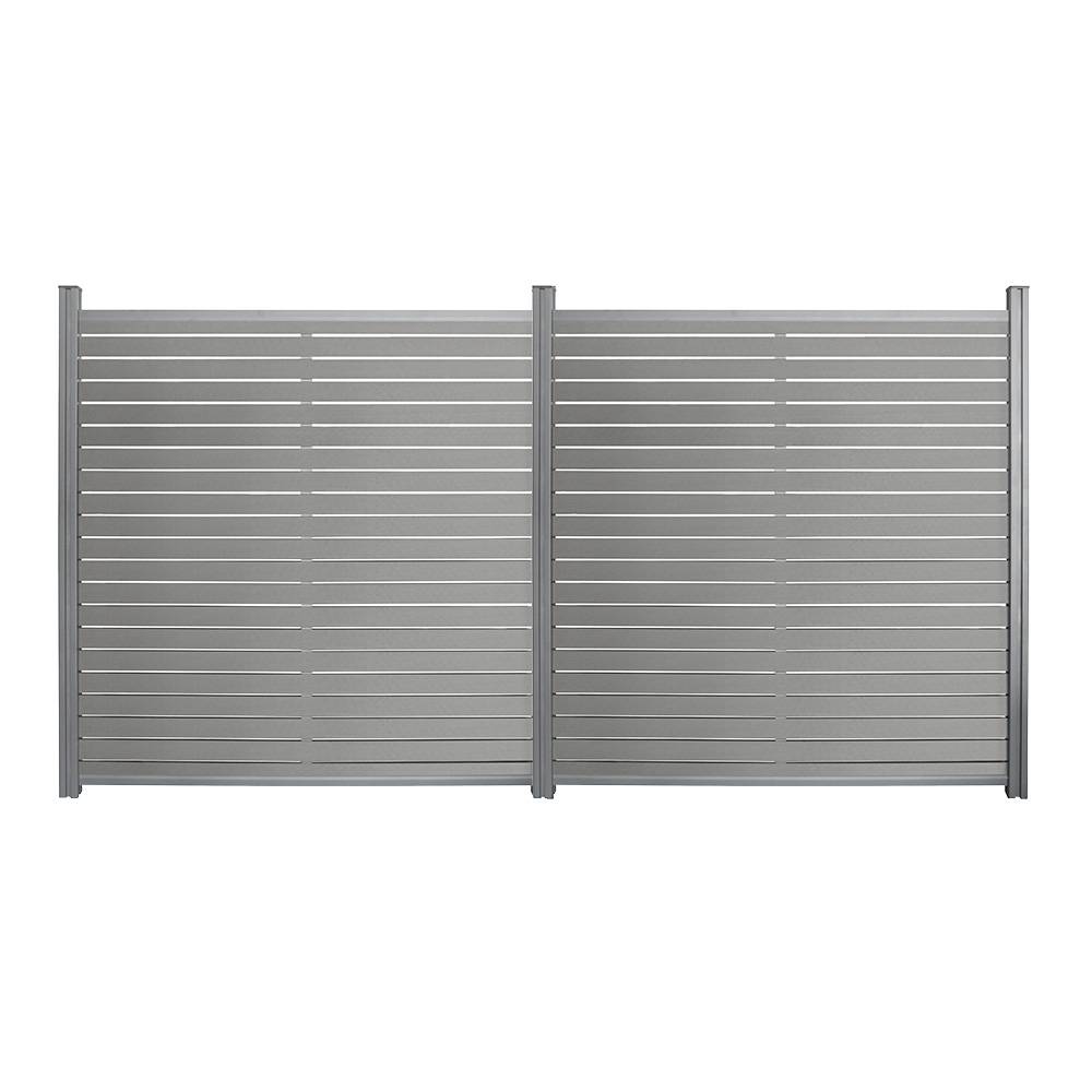 SICHTSCHUTZZAUN ALIRA - Farbe: Dunkelgrau, Ausführung: 2 x Element + 3 x Pfosten