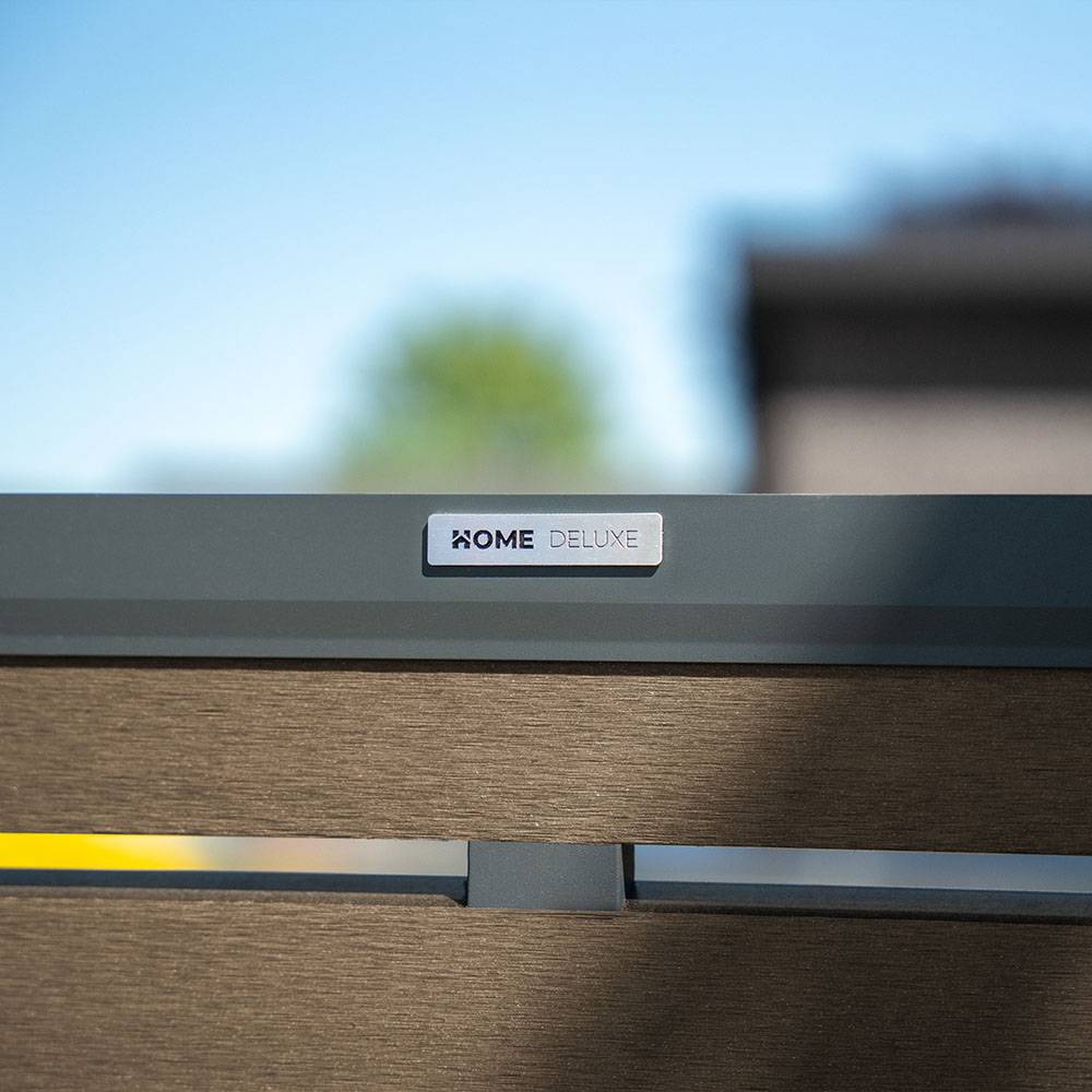 SICHTSCHUTZZAUN ALIRA - Farbe: Teak, Ausführung: 4 x Element + 6 x Pfosten