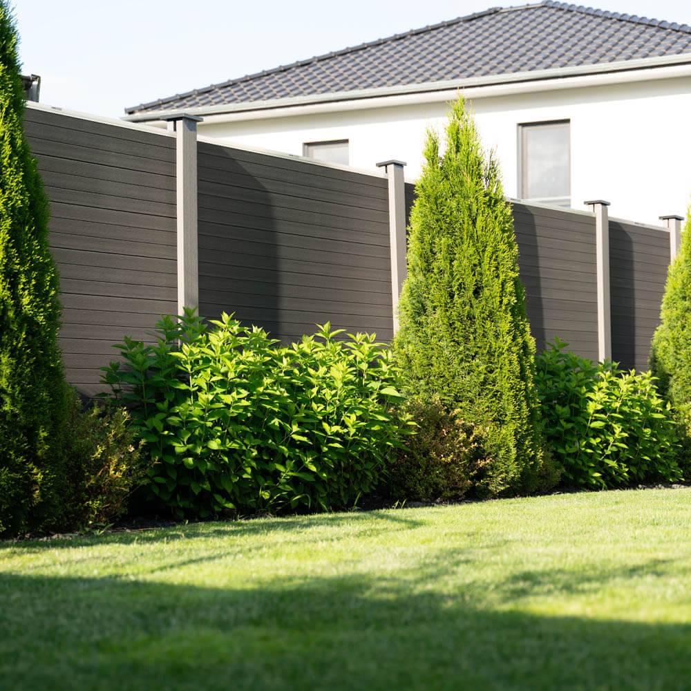 SICHTSCHUTZZAUN CALLADO - Ausführung: 2 x Element + 3 x Pfosten, Schrägelement: ohne Schrägelement