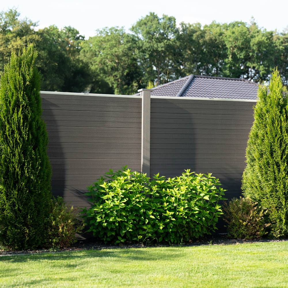 SICHTSCHUTZZAUN CALLADO - Ausführung: 2 x Element + 3 x Pfosten, Schrägelement: ohne Schrägelement