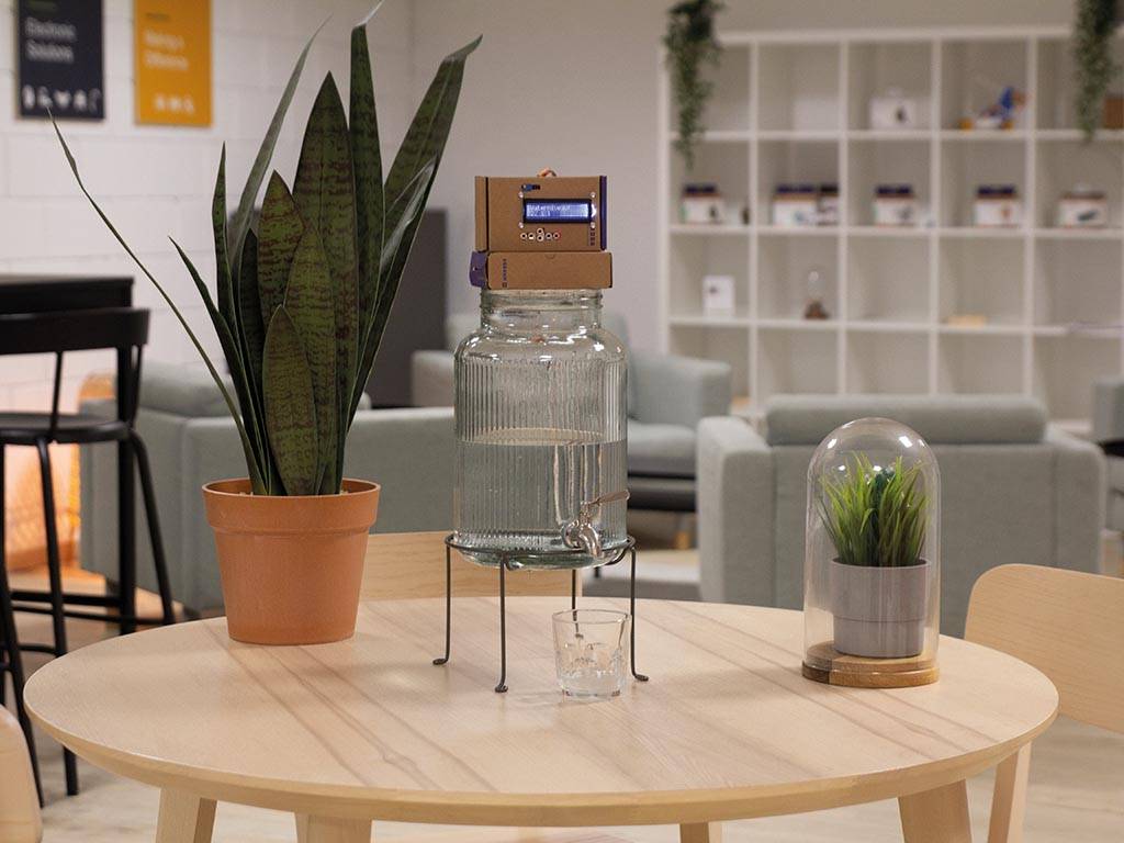 Abstand und Wasserstand eingestellt