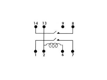 DIL-RELAIS 0.5A/10W max. 2 x Ein 24Vdc