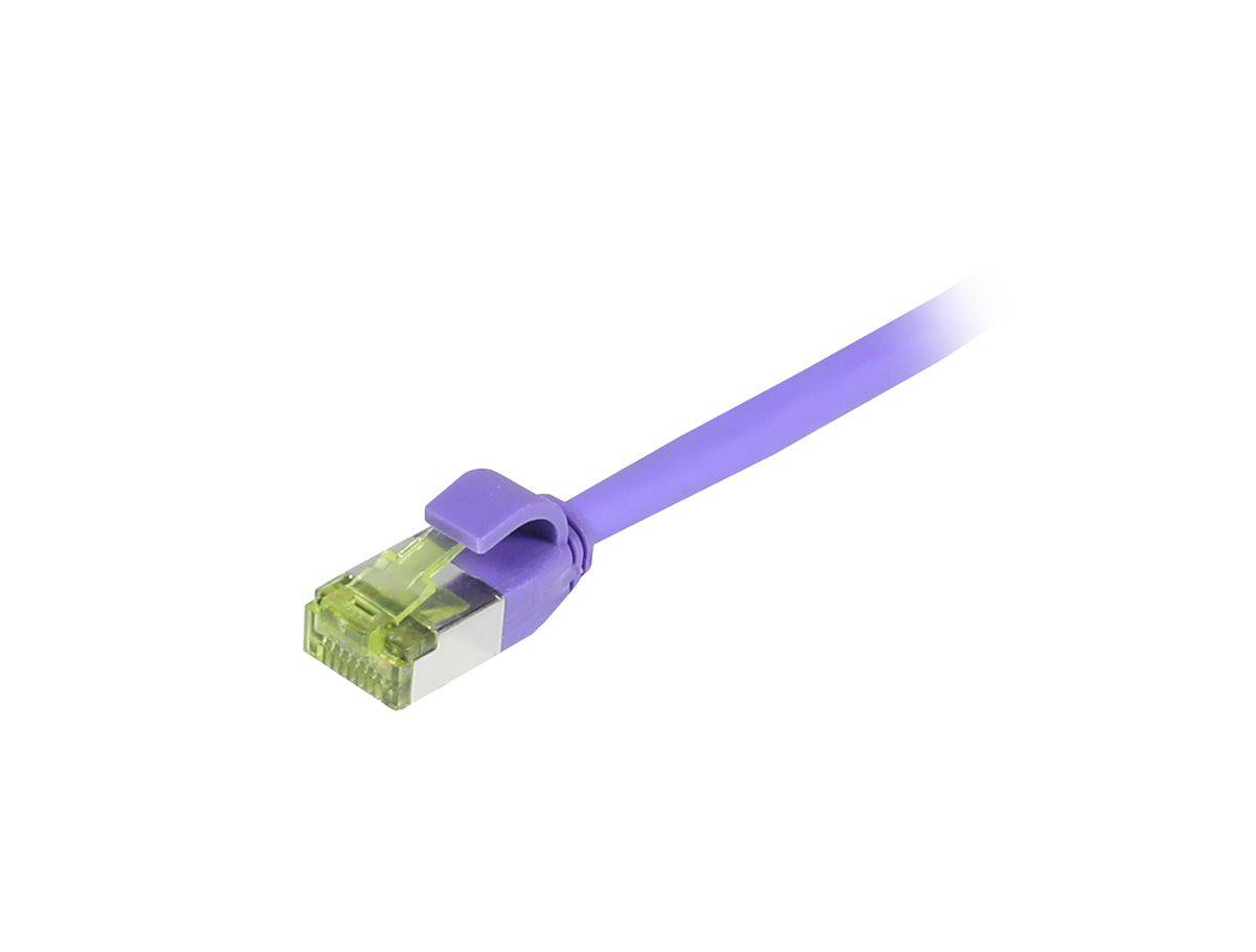 Kabel Patch-RJ45 S/FTP 500Mhz 1.0m lila slimline rund d=4.5mm TPE/LSZH(Superflex) AWG28 mit CAT7 Rohkabel Synergy 21