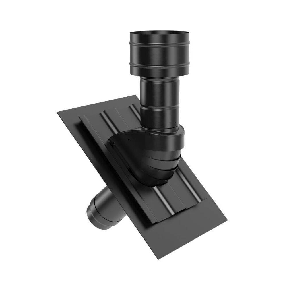 Kermi x-well Universal-Dachpfanne NW 125 mit Dachhaube, schwarz - Y2402125007K