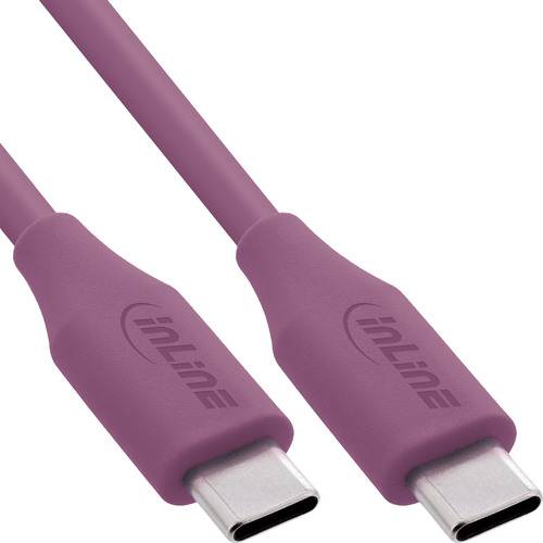 Zwei violette USB-C-Kabel mit dem Markennamen „INLINE