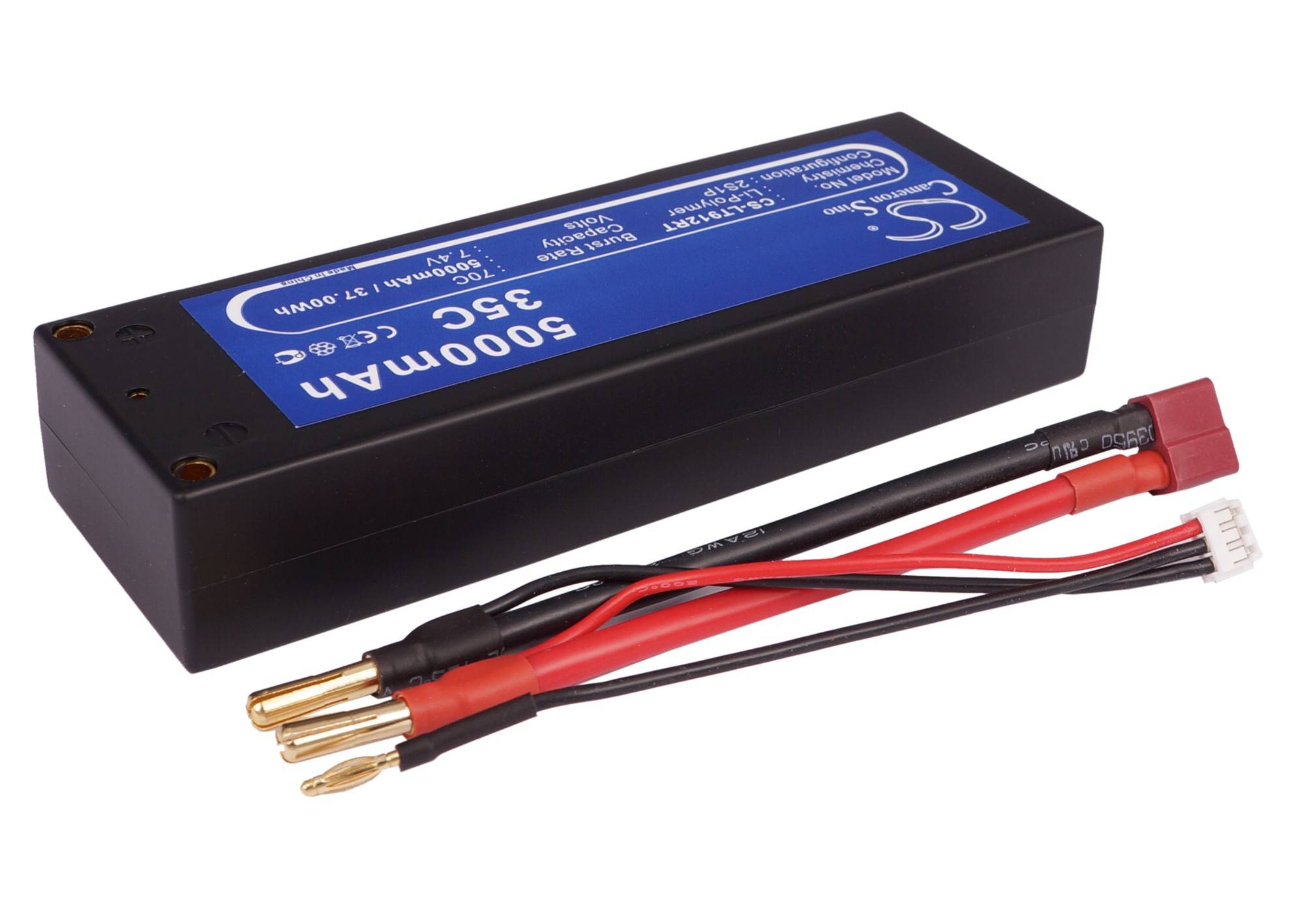 CameronSino CS-LT912RT LiPo Akku – 7,4 Volt | 5000 mAh | 35C | Hardcase | T-Plug