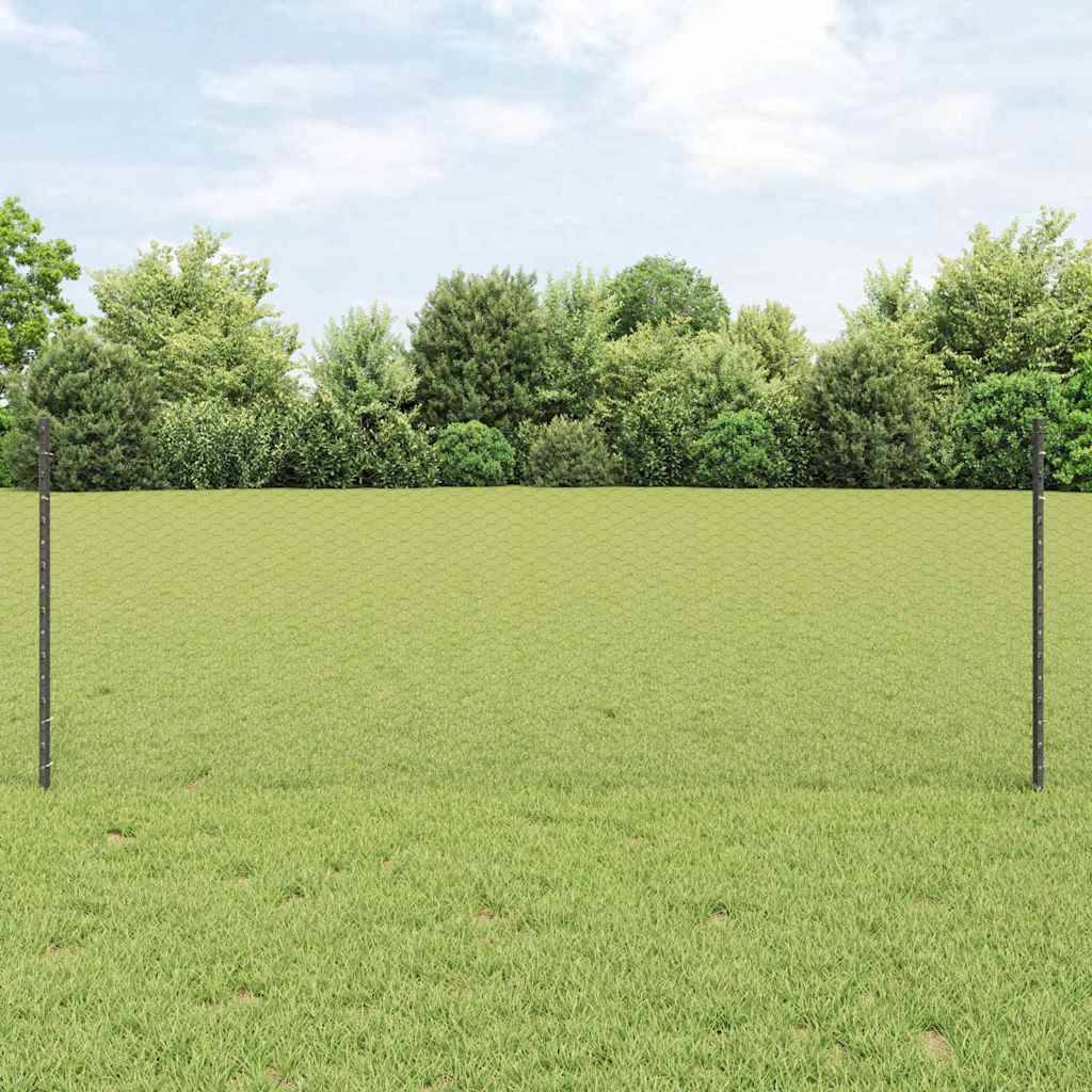 vidaXL Zaun mit Pfosten Grau