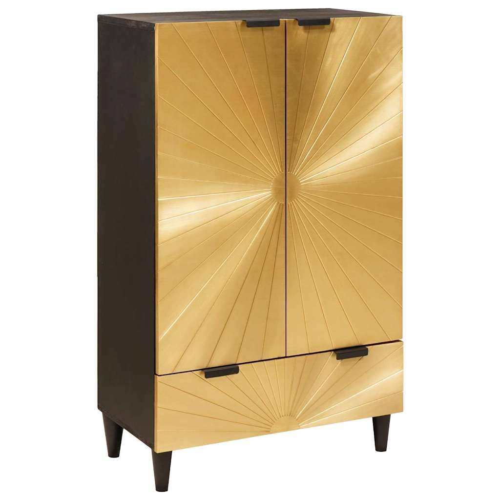 vidaXL Seitenschrank mit Speicher Schwarz und Gold 60 x 33,5 x 100 cm