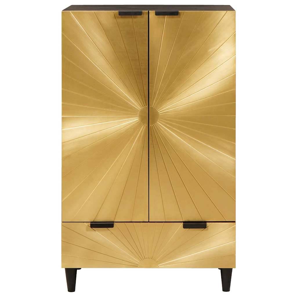 vidaXL Seitenschrank mit Speicher Schwarz und Gold 60 x 33,5 x 100 cm