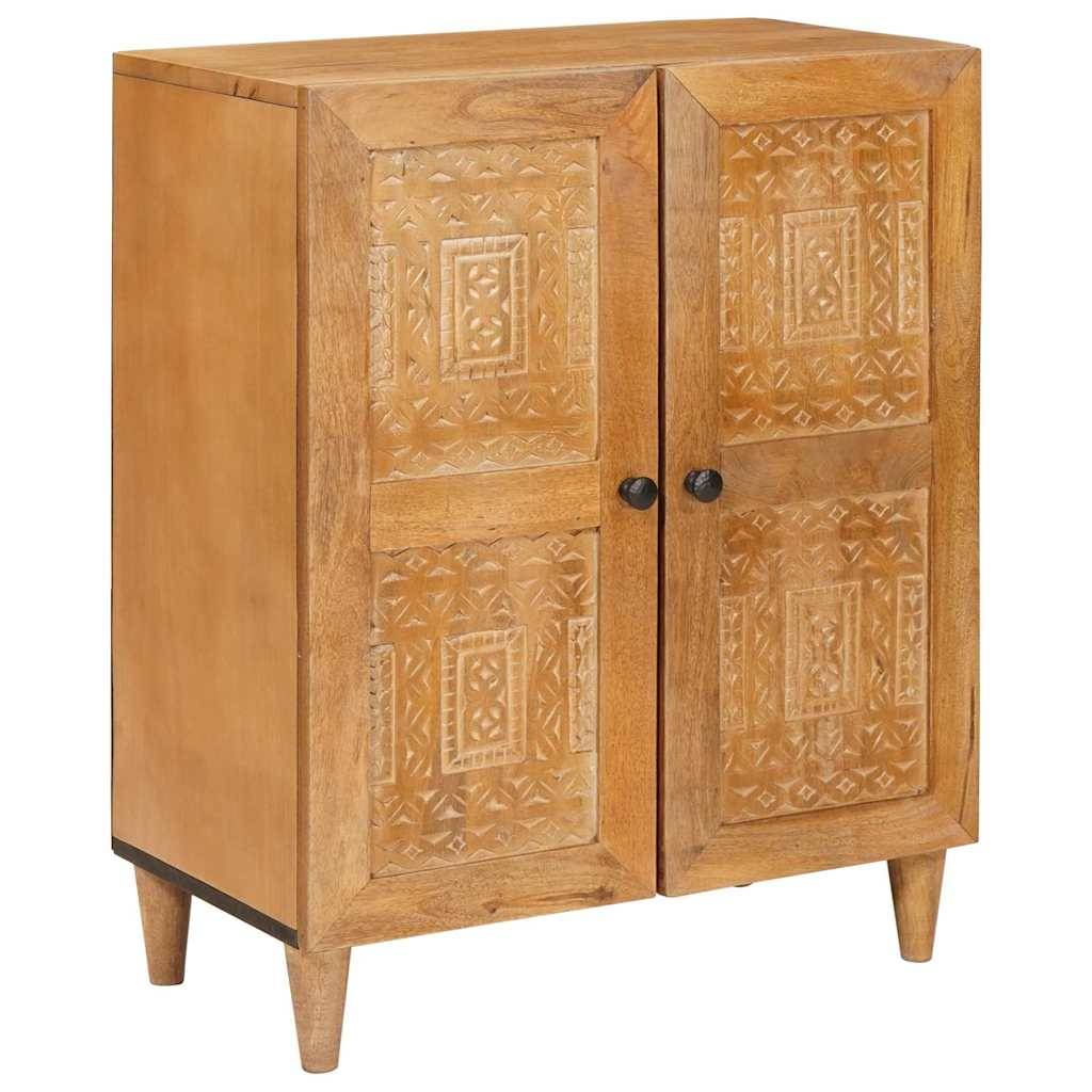vidaXL Sideboard mit Tür Hellbraun 60 x 33 x 75 cm massives Mangoholz