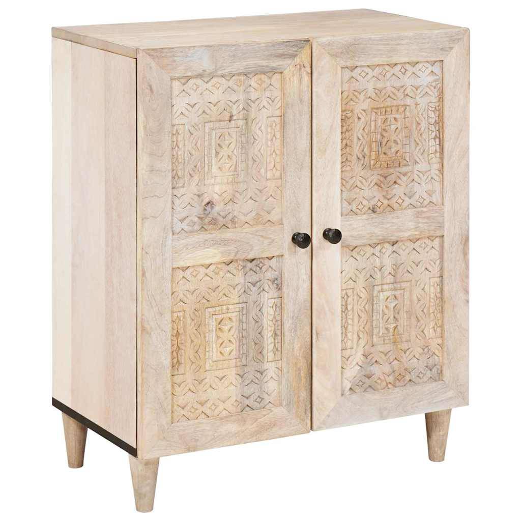 vidaXL Sideboard Weiß 60 x 33 x 75 cm massives Mangoholz
