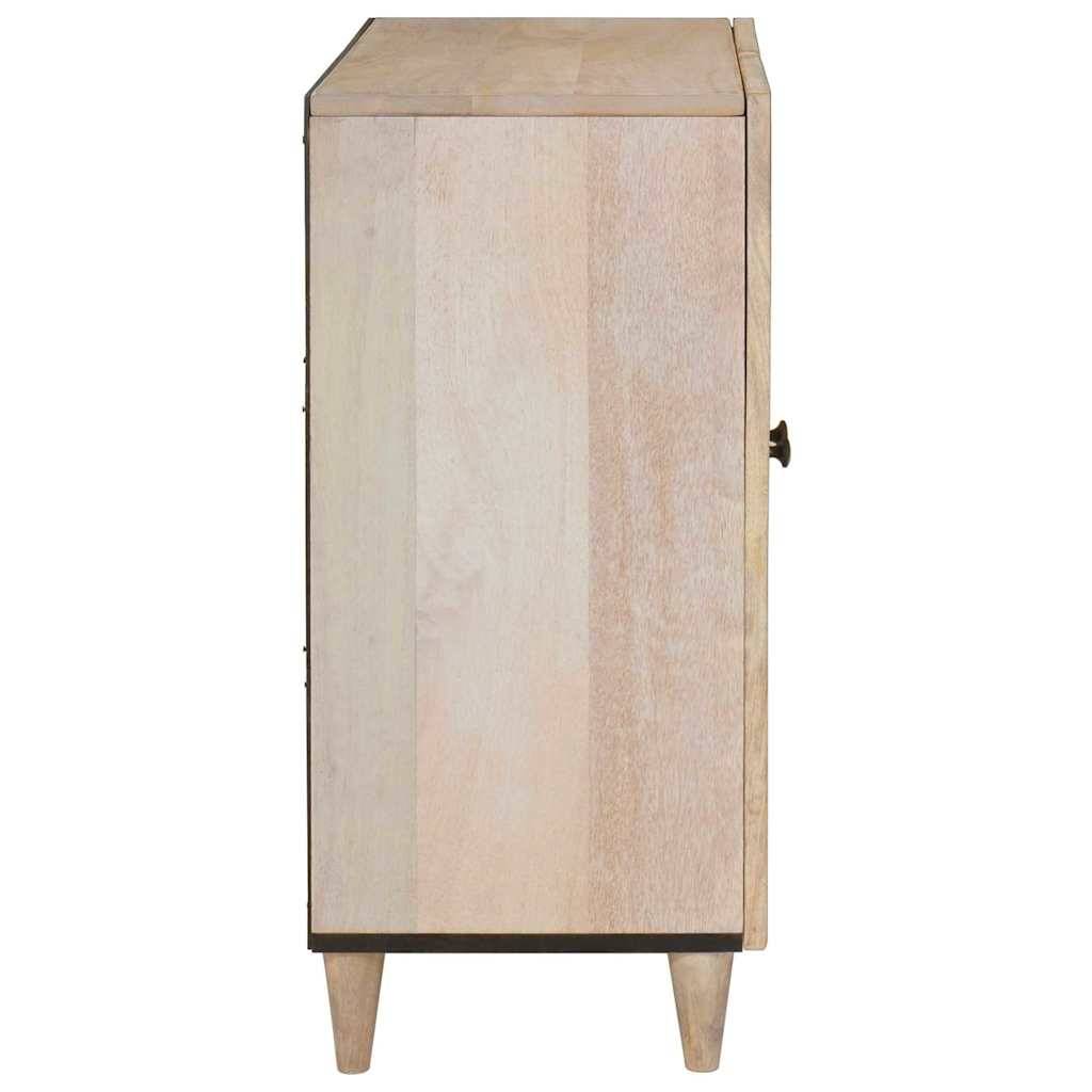 vidaXL Sideboard Weiß 60 x 33 x 75 cm massives Mangoholz
